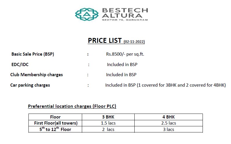 Bestech-Altura-price-list